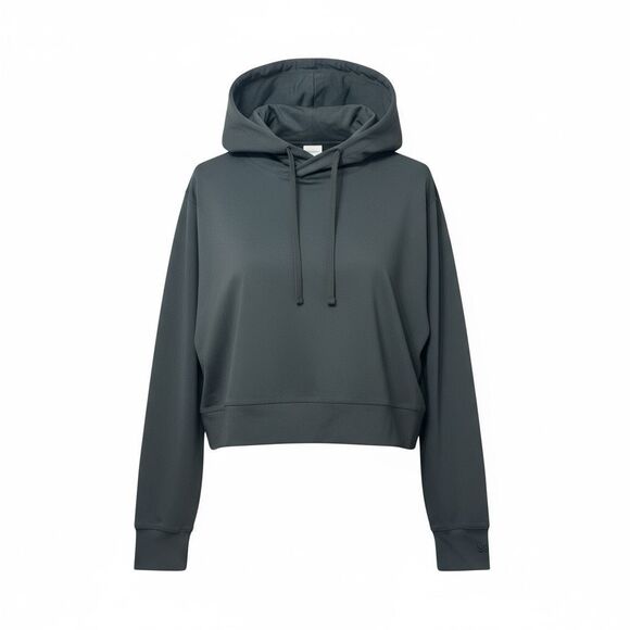 NWOT Albion Cropped Black Hoodie Sweatshirt Women's Small - Picture 1 of 10